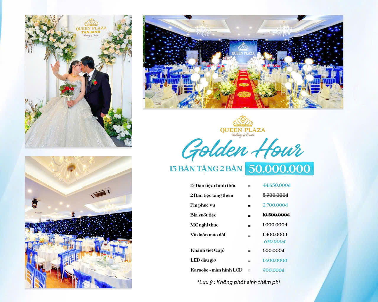Tiệc Cưới 15 Bàn Chỉ 50 Triệu Tại Queen Plaza Tân Bình