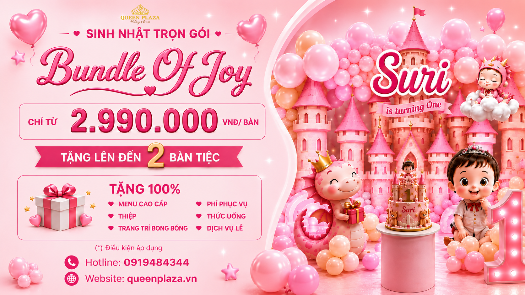 Bundle of Joy: tiệc sinh nhật từ 2.990.000đ mỗi bàn, ba bậc quyền lợi