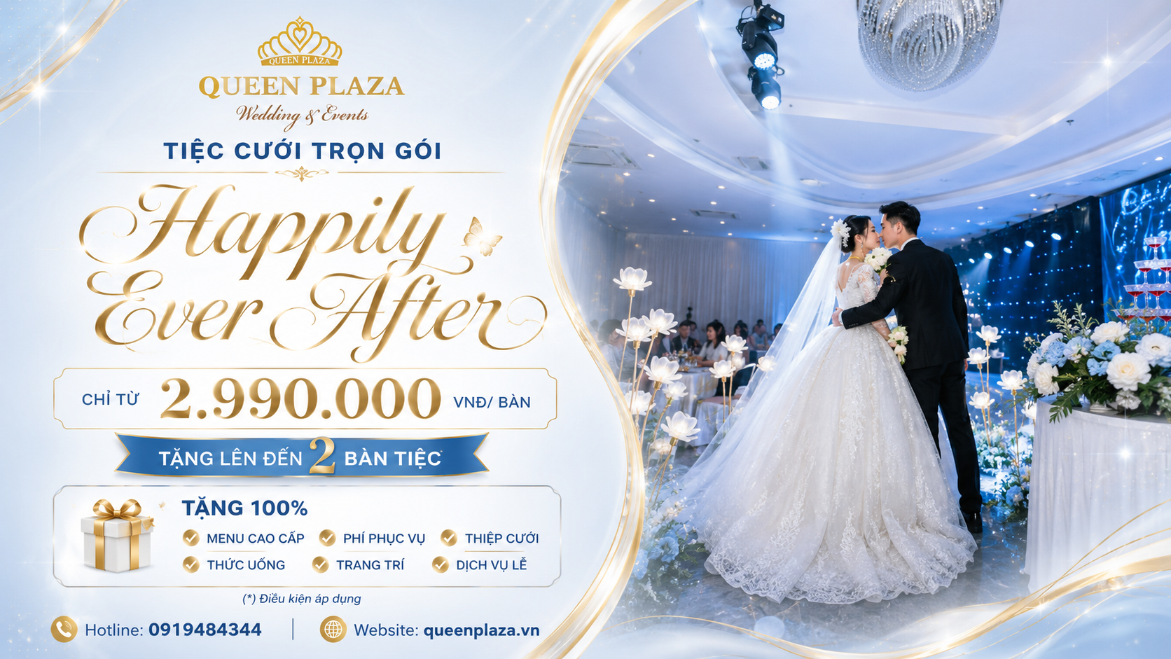 Happily Ever After: tiệc cưới từ 2.990.000đ mỗi bàn, có piano đón khách