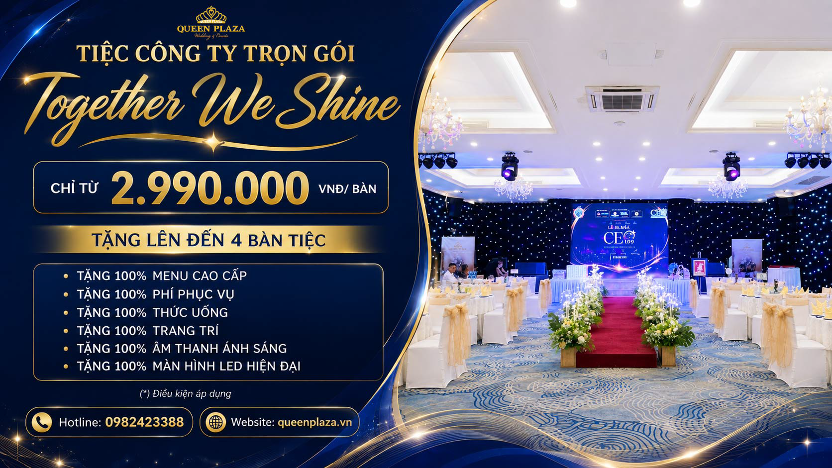 Together We Shine: tiệc công ty từ 2.990.000đ mỗi bàn, quyền lợi tăng theo quy mô
