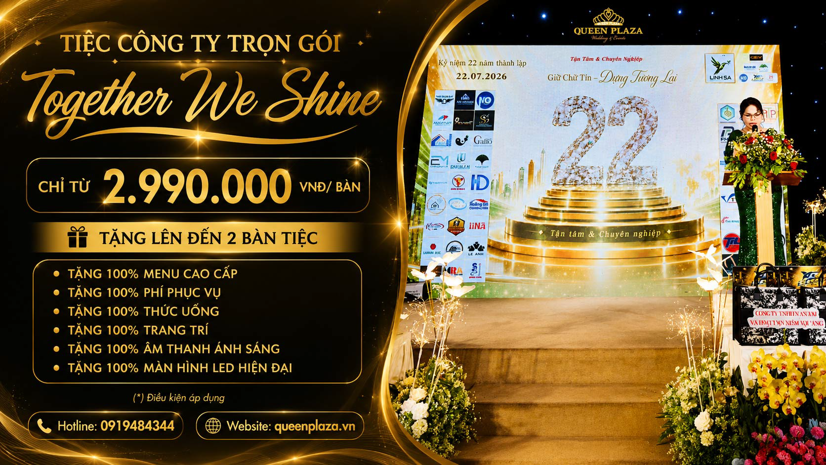 Together We Shine: tiệc công ty từ 2.990.000đ mỗi bàn, ba bậc quyền lợi